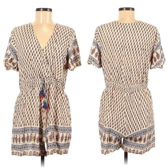 RAGA Paisley Faux Wrap Front Romper L - Picture 7 of 7